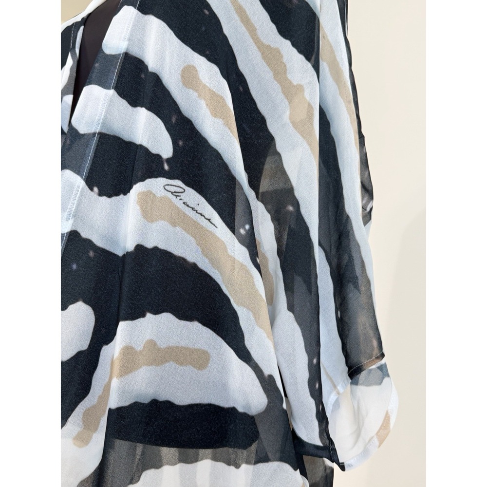 $265 Ramona LaRue By Arianne Erte Zebra Chiffon Kaftan OS Maxi Cover Up Miami - Picture 3 of 11